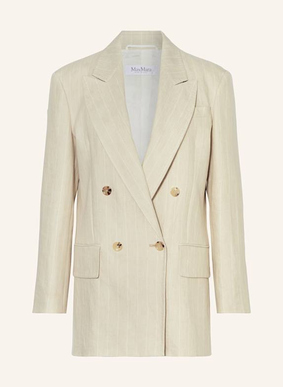 Max Mara Longblazer GERLA aus Leinen BEIGE/ CREME