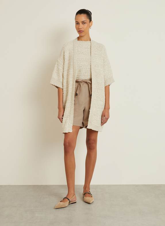 Max Mara Strickhülle ZULMA mit Glitzergarn und 3/4-Arm CREME