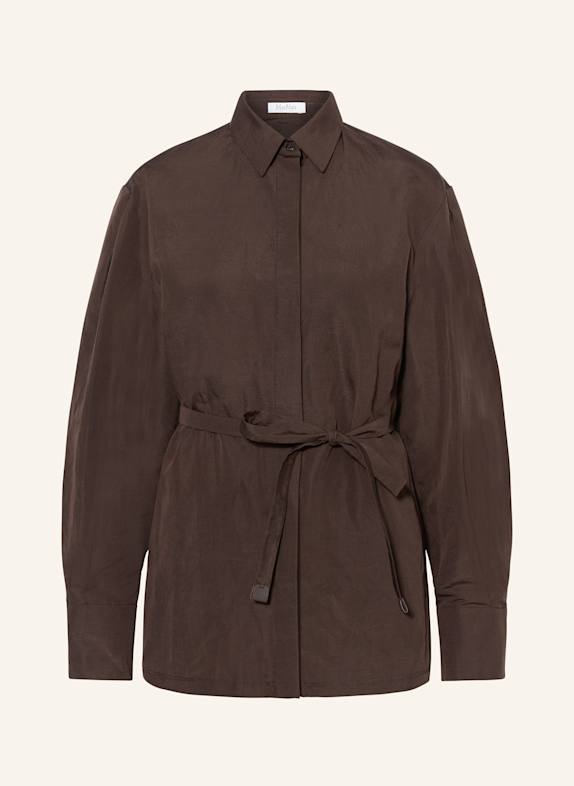Max Mara Hemdbluse AFFARI mit Leinen und Seide DUNKELBRAUN