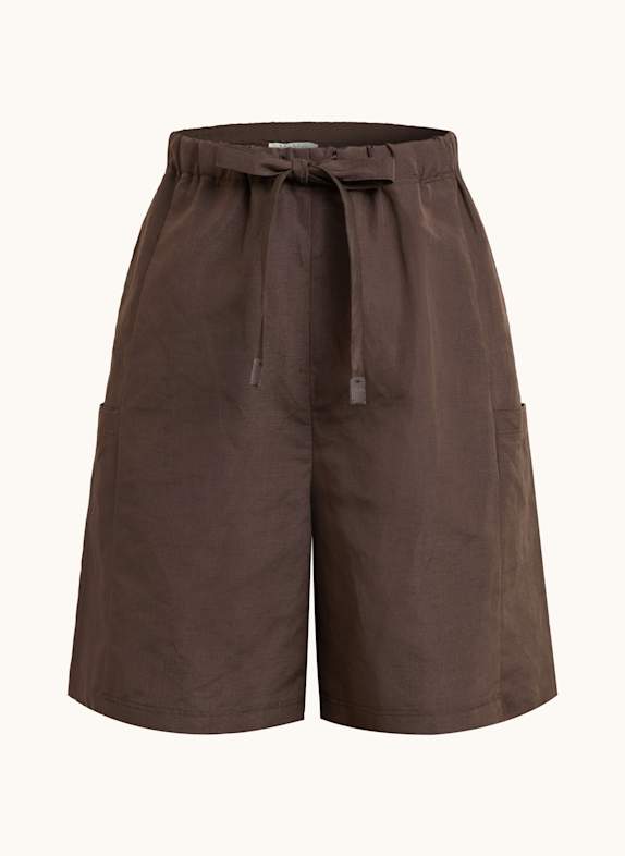 Max Mara Shorts QUEBEC mit Leinen und Seide DUNKELBRAUN