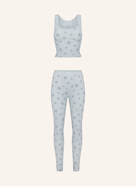 SKIMS Lounge-Set COTTON RIB FROST SNOWFLAKE PRIN