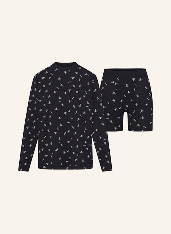 SKIMS Shorty-Schlafanzug BOYFRIEND WASHED ONYX SKI PRIN