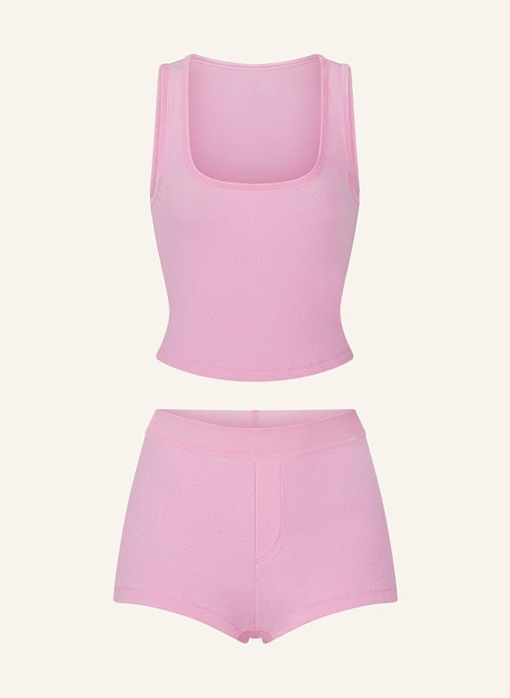 SKIMS Shorty-Schlafanzug POINTELLE BUBBLE GUM