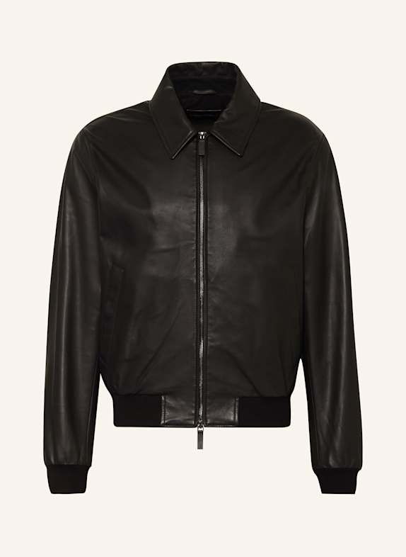 EMPORIO ARMANI Lederblouson SCHWARZ