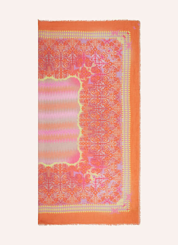 MALA ALISHA Tuch VERANDA VIOLA mit Leinen ORANGE/ PINK/ GELB