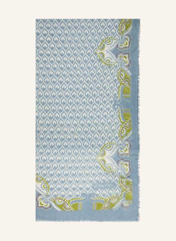 MALA ALISHA Cashmere-Schal ROOMY BLAUGRAU/ HELLGRÜN/ WEISS