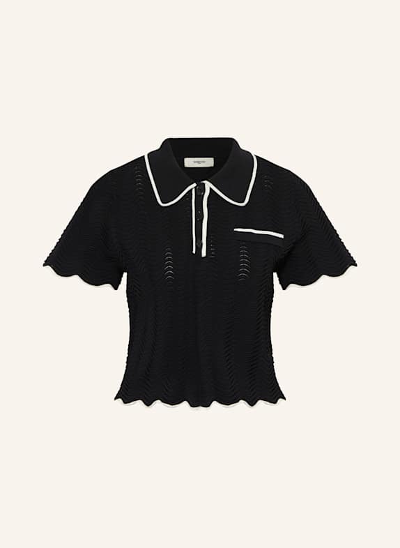 SUNCOO Strick-Poloshirt PIKIL SCHWARZ/ WEISS