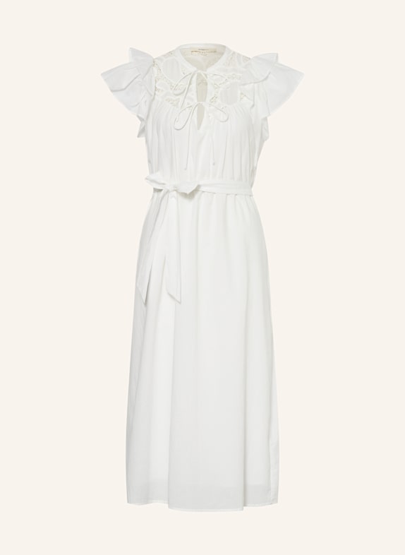 SUNCOO CEDRA dress with broderie anglaise WHITE