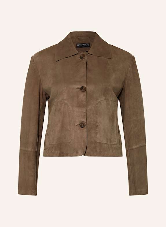 REPEAT Leather jacket TAUPE
