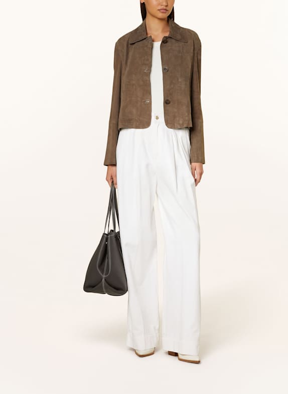 REPEAT Kožená bunda ČERNOŠEDÁ