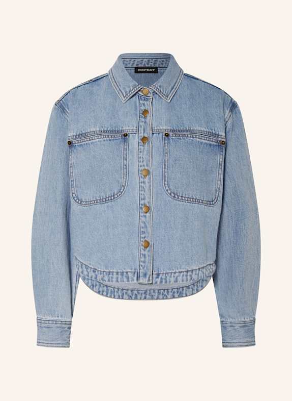 REPEAT Cropped-Jeansjacke HELLBLAU
