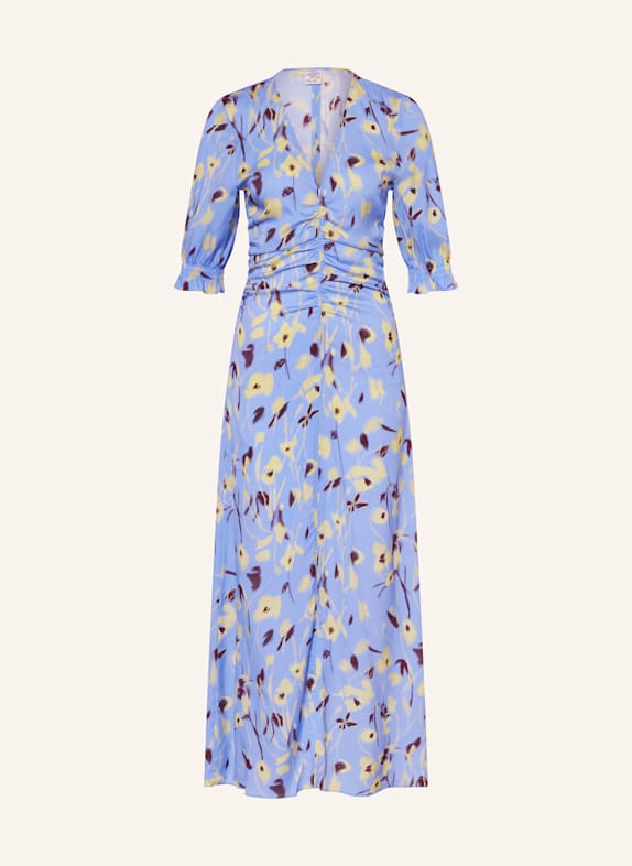 BAUM UND PFERDGARTEN Seidenkleid AMMA NEONBLAU/ GELB/ BRAUN