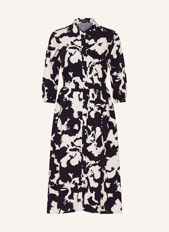 comma Shirt dress with 3/4 sleeves DARK BLUE/ CREAM