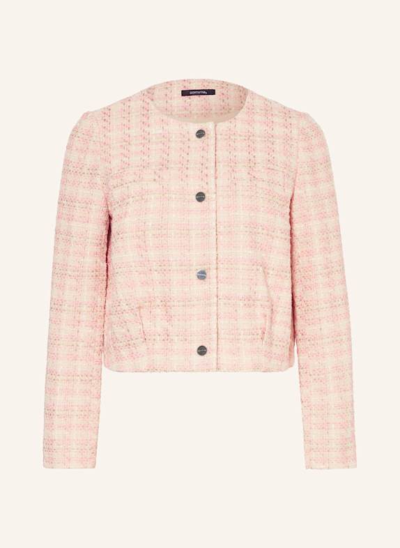 comma Tweed-Jacke mit Glitzergarn CREME/ ROSA/ BEIGE
