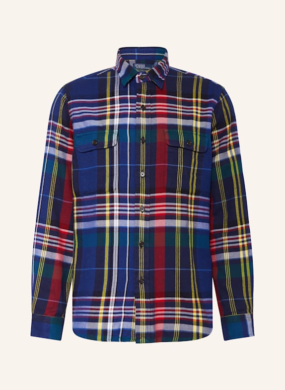 POLO RALPH LAUREN Flanellhemd RANCH Classic Fit DUNKELBLAU/ ROT/ GELB