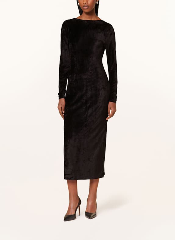 POLO RALPH LAUREN Samtkleid SCHWARZ