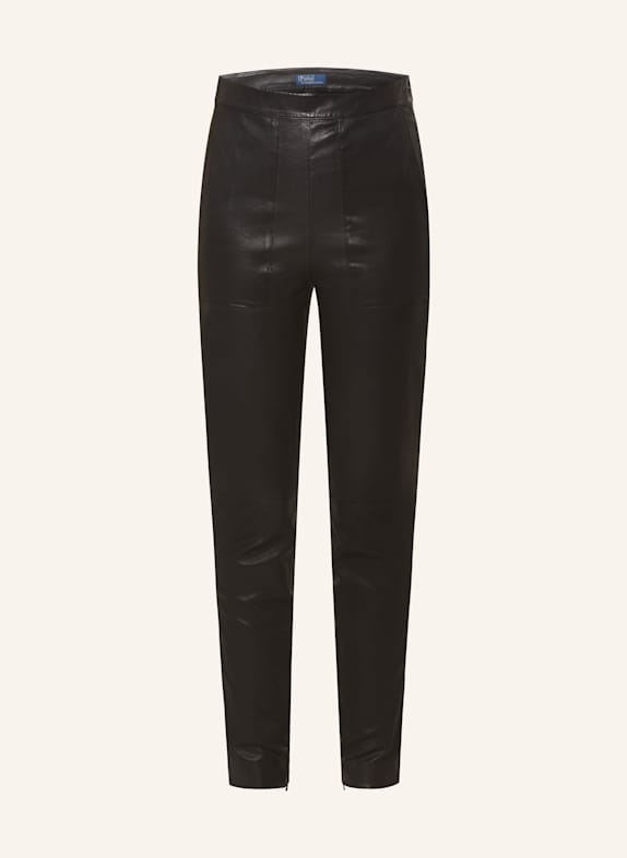 POLO RALPH LAUREN Lederhose SCHWARZ
