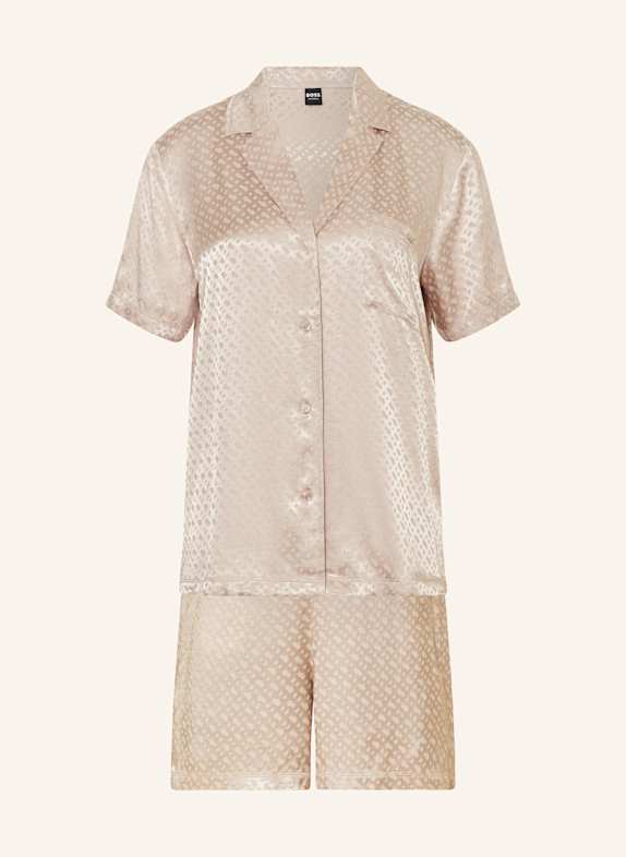 BOSS Shorty-Schlafanzug MONOGRAM aus Satin BEIGE