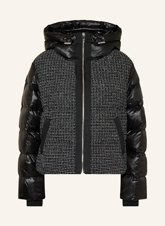 BOSS Steppjacke POMBATO im Materialmix SCHWARZ/ WEISS