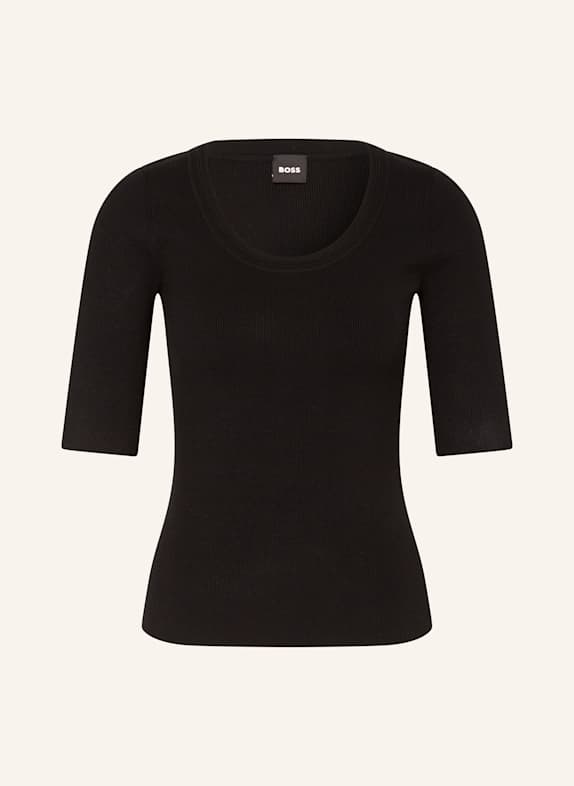 BOSS Pullover FRANCUNA mit 3/4-Arm SCHWARZ