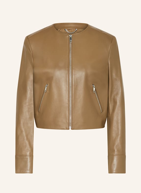 BOSS Lederjacke SADENITA BRAUN