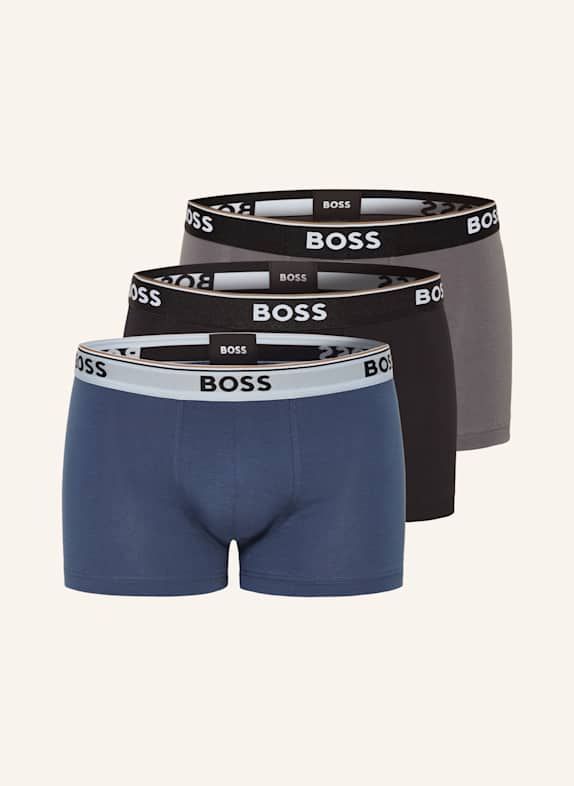 BOSS 3er-Pack Boxershorts POWER GRAU/ SCHWARZ/ BLAU