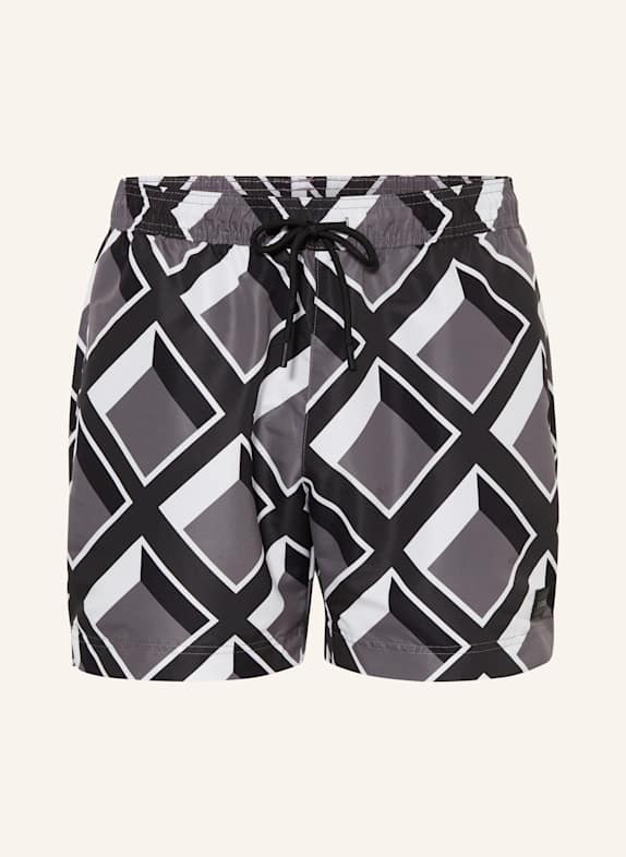 BOSS Badeshorts VIBE SCHWARZ/ WEISS/ DUNKELGRAU