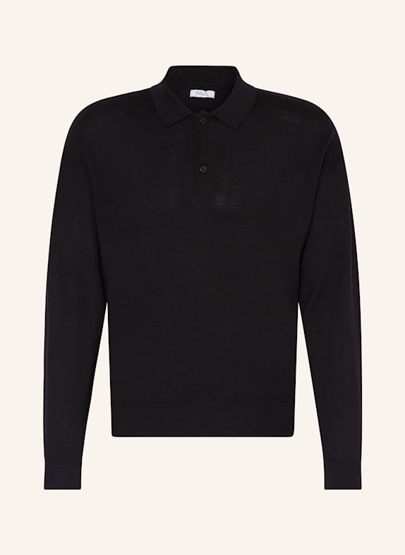 PAUL Strick-Poloshirt aus Merinowolle SCHWARZ