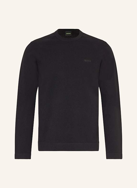 BOSS Sweter SEAMLESS TECH CZARNY