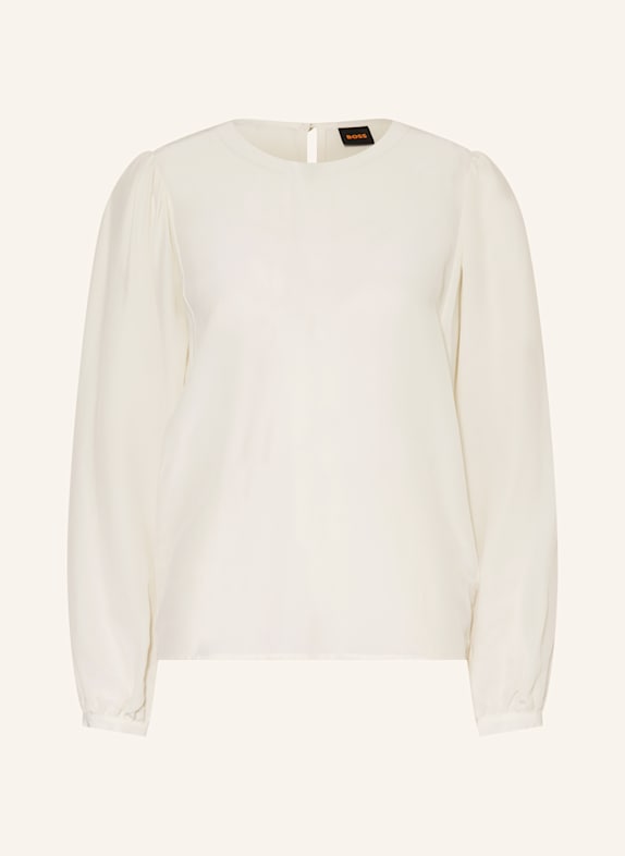 BOSS IRENNE blouse shirt with silk WHITE