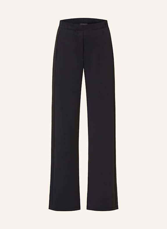 MRS & HUGS Wide leg trousers made of jersey BLACK