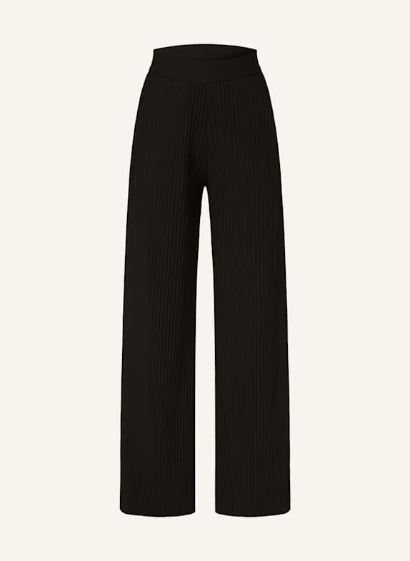 MRS & HUGS Marlene trousers in jersey with pleats BLACK