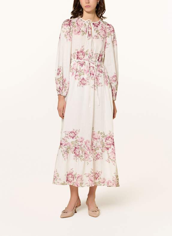 MRS & HUGS Linen dress WHITE/ PINK/ GREEN