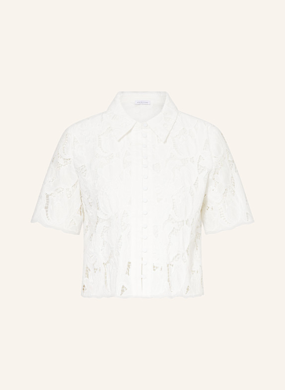 MRS & HUGS Shirt blouse made of broderie anglaise WHITE