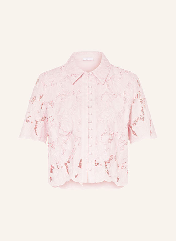 MRS & HUGS Shirt blouse made of broderie anglaise PINK