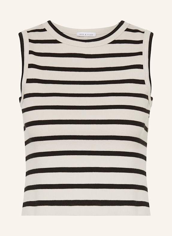 MRS & HUGS Cropped-Top CREME/ SCHWARZ