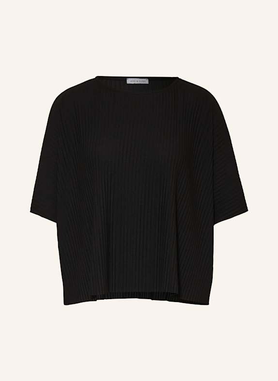 MRS & HUGS Cropped shirt with pleats BLACK