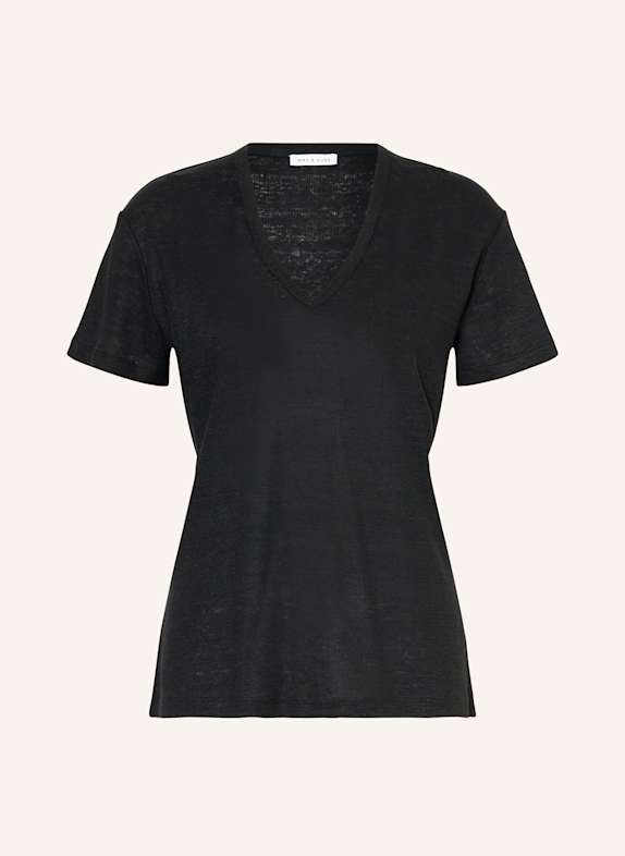 MRS & HUGS T-Shirt aus Leinen SCHWARZ