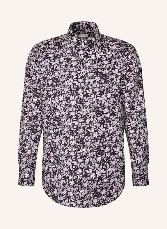seidensticker Slim fit shirt with French cuffs DARK PURPLE/ WHITE