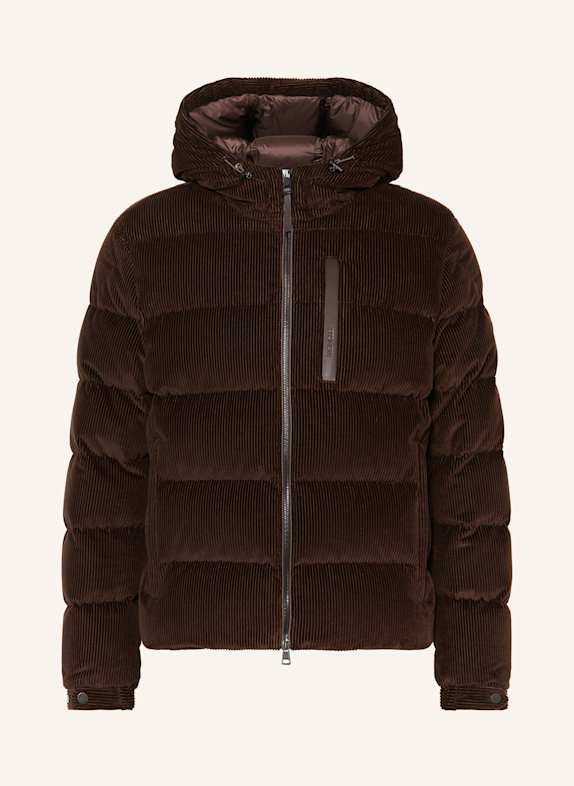 MONCLER Daunenjacke VEDERNA aus Cord DUNKELBRAUN