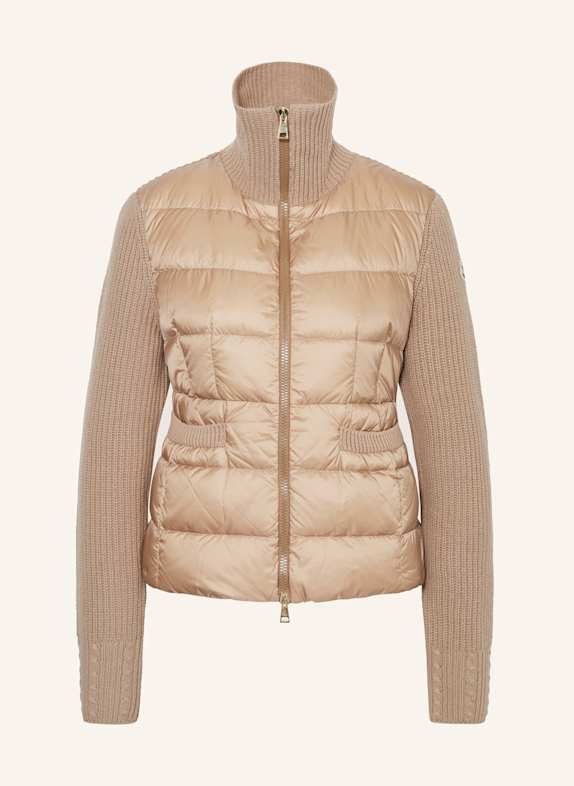 MONCLER Daunenjacke im Materialmix CAMEL