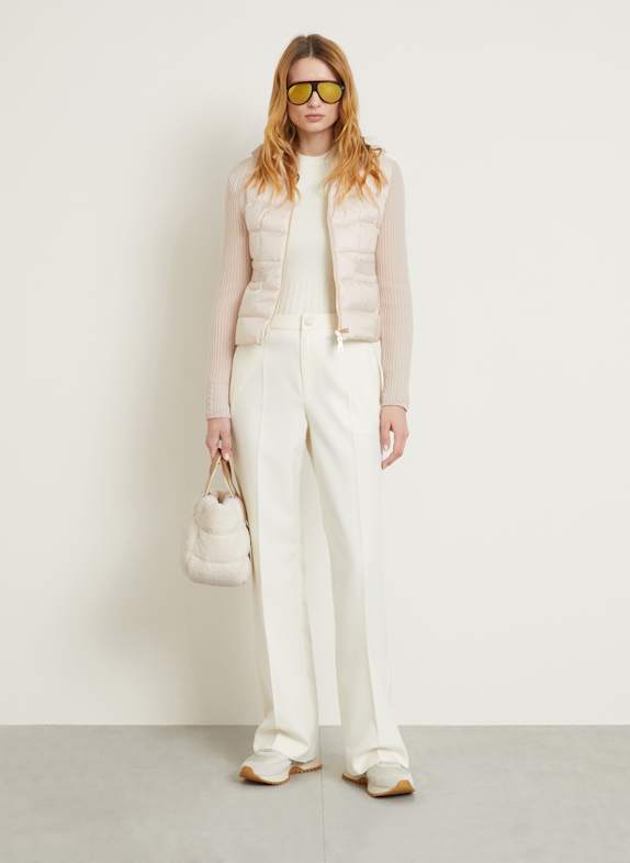 MONCLER Daunenjacke im Materialmix NUDE