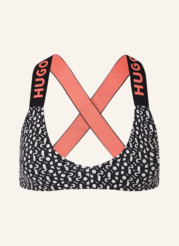 HUGO Bralette-Bikini-Top MONOGRAM SCHWARZ/ WEISS