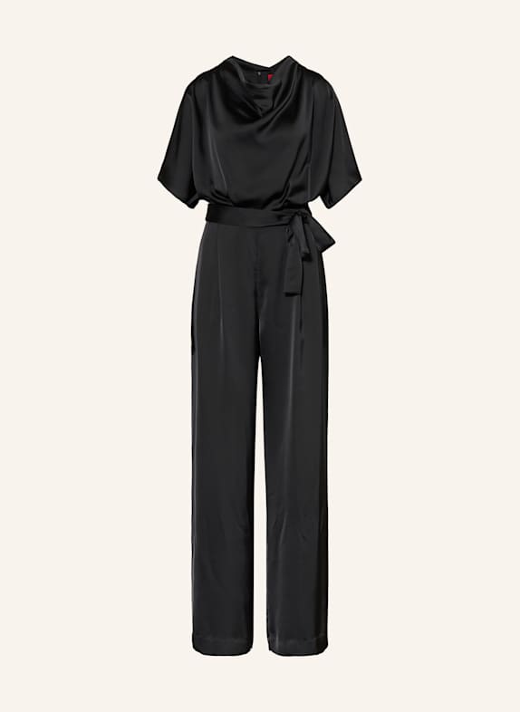 HUGO KASMINA satin jumpsuit BLACK