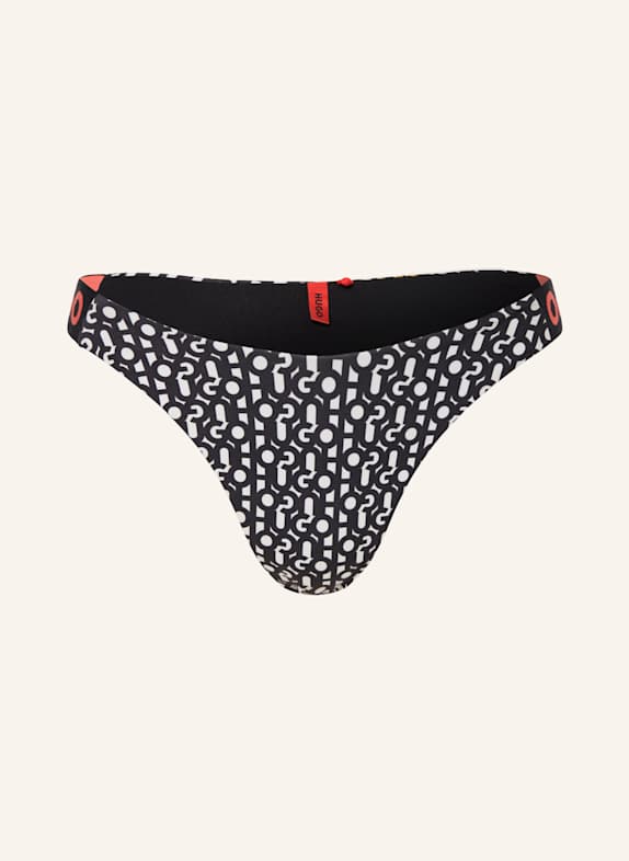 HUGO Brazilian-Bikini-Hose MONOGRAM SCHWARZ/ WEISS