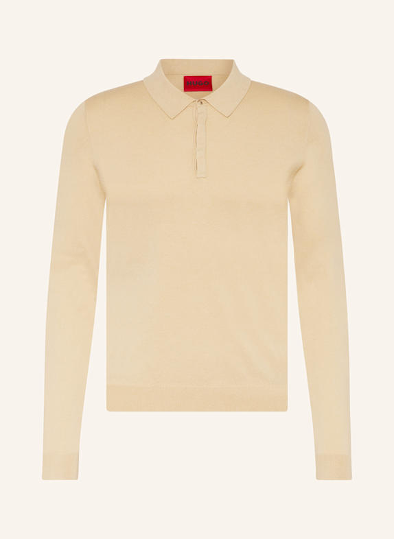 HUGO Koszulka polo z dzianiny SAN PIPPO slim fit BEŻOWY