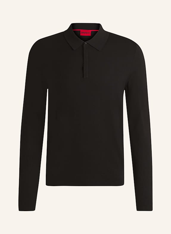 HUGO Koszulka polo z dzianiny SAN PIPPO slim fit CZARNY
