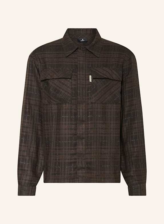 REPRESENT Flanell-Overjacket DUNKELBRAUN/ GRAU