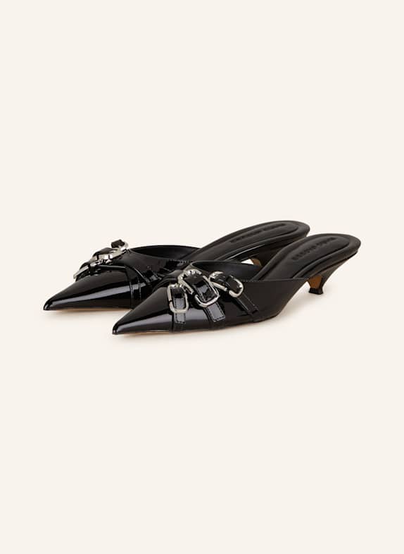 MARC JACOBS Lack-Mules THE EMMA KITTEN HEEL SCHWARZ