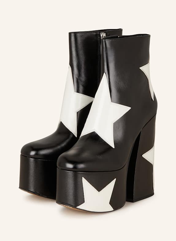 MARC JACOBS Platform boots THE STAR PLATFORM KIKI ANKLE BOOT BLACK/ WHITE
